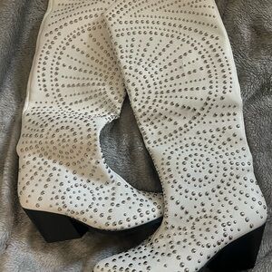 Billini White Studded Ankle Boots